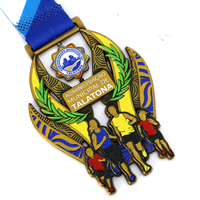 Médaille Souvenir Métallique Personnalisée par le Fabricant pour Course à Pied 5km 10km Demi-Marathon et Spinning avec Ruban Rotatif
