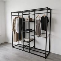 Porte-vêtements ouvert simple sur pied double face, séchoir intérieur grande capacité pour couettes et rangement de vêtements