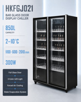 Vitrine réfrigérée en verre pour supermarché, avec cadre noir à fermeture automatique, en verre trempé, pour supermarché, restaurant, hôtel, bar, supérette