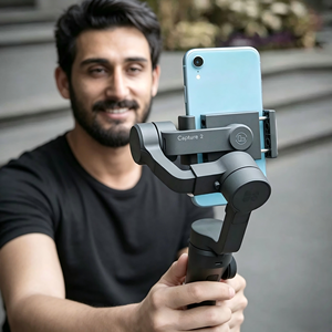 กิมบอล 3 แกน รับน้ำหนักได้ 250 กรัม สำหรับ<span class=keywords><strong>ถ่าย</strong></span>วิดีโอสด วล็อก และการเดินทาง ป้องกันการสั่นไหว ใช้งานได้กับ <span class=keywords><strong>iPhone</strong></span> Android และ GoPro - Product Image 2