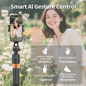 Palo de Selfie de aluminio AI Gimbal Seguimiento facial automático Control remoto inalámbrico Soporte de teléfono plegable Trípode para transmisión en vivo - Product Image 4