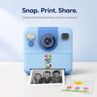 Appareil photo instantané pour enfants avec objectif rotatif, mini imprimante photo thermique, 200 DPI, écran IPS 2,4'', enregistrement photo et vidéo, à partir de 10 ans