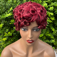 Perruque Courte Bob en Cheveux Humains Pas Chère, Cheveux Brésiliens Bruts, Coupe Pixie, Perruque Entièrement Faite à la Machine avec Frange, Perruque Bob Sans Colle pour Femmes Noires