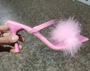 Ciabatte con Tacco Alto da Donna Novità Estate 2024 Taglie Forti Tinta Unita Tacco a Spillo Punta Affusolata Modello Mule - Product Image 5