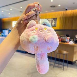 多色毛绒猫玩具钥匙扣长尾软填充猫迷你卡哇伊钥匙扣散装女孩 - Product Image 4