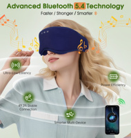 Masque de sommeil 3D sans fil Bluetooth 5.4 avec musique, un pour deux, respirant, bloquant la lumière, pour les voyages et l'usage quotidien