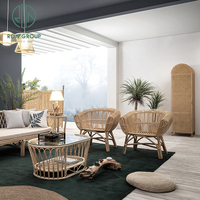 Fauteuil de salon importé d'Indonésie personnalisé, villa, jardin, chaises en rotin françaises, canapé moderne pour salon, meubles en rotin