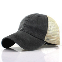 Gorra de Camionero Unisex de Buena Calidad, Color Naranja, 6 Paneles, Estilo Vintage Lavado, 100% Algodón, Parte Trasera de Malla