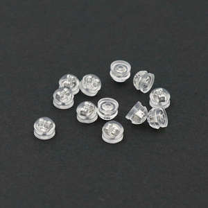 Transparent 925 Sterling <b>Silver</b> Silicone Earplugs 18K Gold Hamburger Back Inserts Anti Slip For <b>Clip</b> On Earrings DIY Accessories - Product Image 4