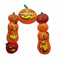 Arche gonflable d'Halloween de 8 pieds en forme de citrouille empilée, décoration extérieure de jardin pour Halloween