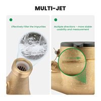 Watflow DN20 3/4 \ "NPT Laiton Multi-Jet Horizontal Compteur D'eau Protection IP67 Débitmètre D'eau Froide pour Usage De Jardin Non Potable