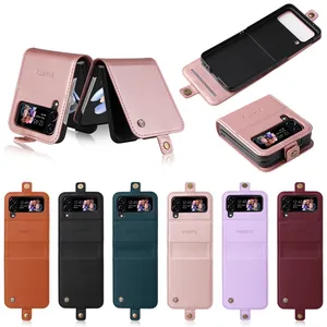 Untuk Samsung Galaxy Z Flip 4 3 Flip4 Flip3 kulit warna-warni casing ponsel belakang keras penutup PC lipat pelindung