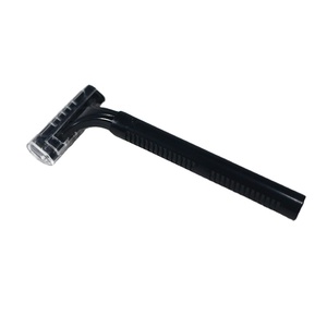 Triple blades disposable black razor for shaving
