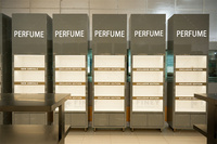 Agencement de Magasin Personnalisé pour Parfumerie, Design Intérieur, Salle d'Exposition, Vitrine Murale de Cosmétiques et Maquillage, Étagère de Présentation pour Magasin de Parfums