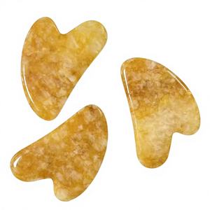 Masajeador Facial de Jade Amarillo Citrino 100% Natural en Forma de Corazón - Product Image 3