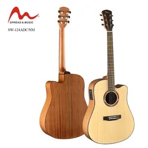 กีตาร์อะคูสติกไฟฟ้า41นิ้ว Solid Spruce ผลิตในประเทศจีนพร้อมกีตาร์อะคูสติก EQ