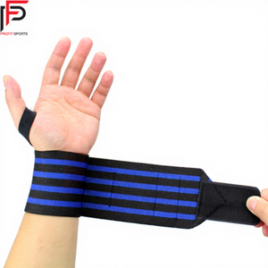 En gros, Bandes de poignet de musculation professionnelles personnalisées, en coton durable, respirantes, écologiques, portables, unisexe, pour le fitness - Product Image 1