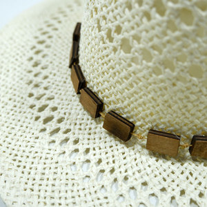 <span class=keywords><strong>Sombrero</strong></span> de Panamá de playa con logotipo personalizado, <span class=keywords><strong>sombrero</strong></span> de paja de rafia blanca, Panamá, con bloque de madera - Product Image 5
