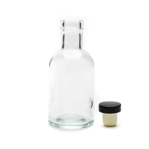 Botella de cristal con tapón de corcho para <span class=keywords><strong>licor</strong></span>, botella de vidrio transparente con diseño clásico de pedernal, de 100ml, venta al por mayor - Product Image 6