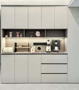 Buffet moderne de luxe en bois au design incurvé unique, étagères réglables, armoire de rangement pour le salon ou la cuisine - Product Image 1