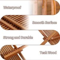 Égouttoir à vaisselle pliable en teck à 2 niveaux, support de séchage compact pour comptoir de cuisine, organisateur de plaques