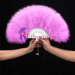 25 Xương Chất Lượng Cao Độn Đầy Đủ Nhung Dành Cho Người Lớn Sườn Xám Chương Trình Khiêu Vũ Gấp Vuông Fan Đà Điểu Lông Cho Trang Trí Lông - Product Image 2