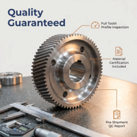 Engrenage droit en acier forgé certifié ISO, module large M0.5-M30, pour machines de concassage minières robustes, service OEM personnalisé