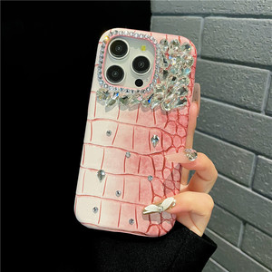 Nổi cho mô hình cá sấu da trường hợp đối với <span class=keywords><strong>iPhone</strong></span> 14 15 16 Pro Max Gradient màu tùy chỉnh logo được thực hiện với PC chất liệu - Product Image 4