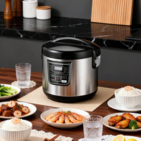 Cuisinière à riz numérique multifonction 3L/5L 500W/700W avec revêtement antiadhésif, cuve intérieure en aluminium, cuillère et tasse