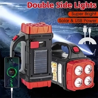 Lampe de recherche LED rechargeable Rts Sun Power avec lumière d'urgence latérale, batterie externe portable, lampe torche de chasse et de camping