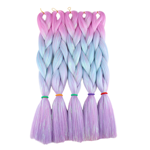 Extensiones de <span class=keywords><strong>pelo</strong></span> sintético trenzado africano de 24 pulgadas al por mayor <span class=keywords><strong>trenzas</strong></span> de colores graduales rectas sedosas de muchos colores - Product Image 3
