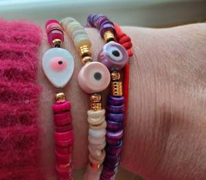 Bracciale moda donna autunno inverno fatto a mano in pietra naturale colorata con perline eleganti con <span class=keywords><strong>occhi</strong></span> malvagi Design per la vendita all'ingrosso di regali - Product Image 1