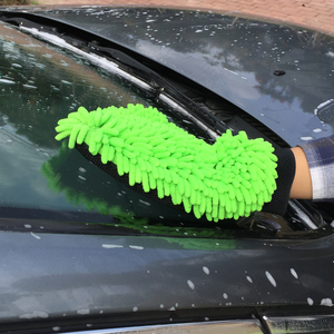Một bên cheinlle Một Bên lưới xe làm sạch rửa <span class=keywords><strong>Mitt</strong></span> sợi nhỏ màu xanh lá cây cheinelle rửa xe <span class=keywords><strong>MITT</strong></span> - Product Image 2