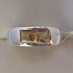 แหวนเงินลายเรขาคณิตสำหรับงานแต่งงานชุบโรเดียมทองคำขาวประดับพลอยเพทายอเมทิสต์ได้รับการรับรอง - Product Image 1