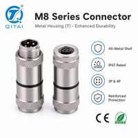 Connecteur Métallique M8-M03T M04T 3 Broches 4 Broches, Fiche Mâle à Vis, Étanche IP67, 4A 60V, Tête Métallique Droite pour Machine-Outil
