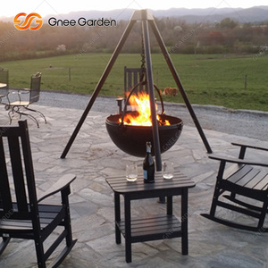 Parrilla de barbacoa de jardín de acero Corten personalizada moderna portátil con estante de estufa de leña y carbón para cocinar al aire libre - Product Image 6
