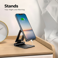 Support de téléphone en aluminium pour bureau, support de téléphone portable en métal à angle réglable, antidérapant, résistant aux rayures, compatible Dual