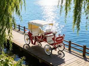 Chariot de mariage de haute qualité et abordable, style citrouille, chariot de mariée blanc - Product Image 2