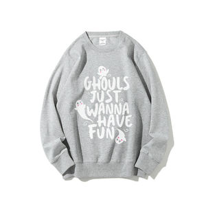 Pull tricoté pour femme à motif fantôme d'Halloween '<span class=keywords><strong>HAVE</strong></span> FUN', imprimé sur le devant, coupe ample décontractée, infroissable, respirant, en Spandex/Coton - Product Image 1