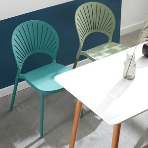 Modern çocuk su geçirmez nefes hafif salon sandalyeleri toptan kabuk şeklinde plastik yemek sandalyesi oturma odası - Product Image 6