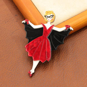 Broche de gato de Halloween de <span class=keywords><strong>moda</strong></span> acrílica para niñas, broche de acrílico para vestir, insignia - Product Image 6