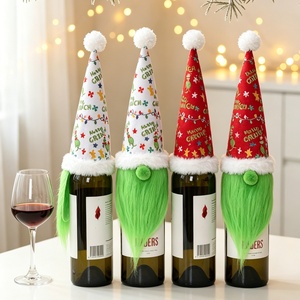 Funda Decorativa para Botella de Vino con Diseño de Gnomo Navideño, Adorno para Mesa de Fiesta, Regalo - Product Image 2