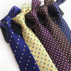 Gravatas listradas de pontos lisas, gravatas de caxemira para homens, 100 poliéster, para aceitar o logotipo personalizado, fabricante