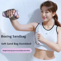Haltère souple en fonte portable 0,5 kg/1 kg pour fitness, saut, course, entraînement lesté, Pilates, polyester pour femmes