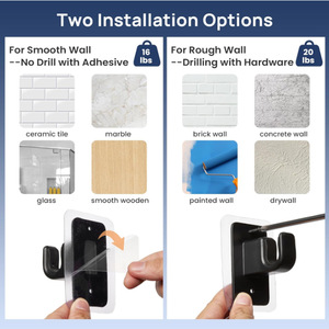 Современный самоклеящийся кронштейн для карниза из ПК без сверления, прочный, экологичный, с крючком для подвешивания штор, простая установка - Product Image 3