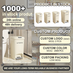 Thùng rác hình vuông có nắp đậy, chân đạp, chất liệu nhựa, chống mùi, thiết kế hiện đại UFORU - Product Image 2