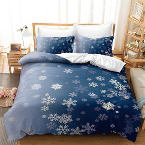 Noël neige ensemble de literie 3d housse de <span class=keywords><strong>couette</strong></span> ensembles <span class=keywords><strong>couette</strong></span> lit double <span class=keywords><strong>reine</strong></span> roi taille unique luxe dessin animé cadeau cerf - Product Image 1