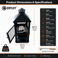 CAYLEY Lanterne et Réchaud de Camping Durable, Idéal pour Jardin, Patio, Cour Arrière, Camping et Utilisation Quotidienne en Extérieur