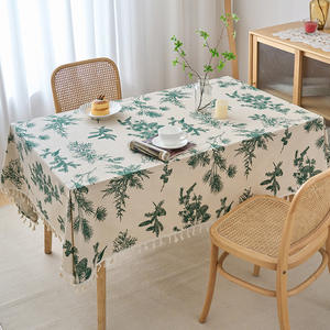 <span class=keywords><strong>Nappe</strong></span> carrée <span class=keywords><strong>en</strong></span> <span class=keywords><strong>toile</strong></span> de style pastoral avec dentelle à pompons, <span class=keywords><strong>nappe</strong></span> décorative <span class=keywords><strong>en</strong></span> tissu tendance pour la maison, les mariages, les fêtes et les événements - Product Image 2