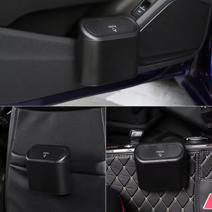 Boîte de rangement intérieure pour voiture 1L, poubelle à poussoir, mini-bac, boîte à déchets, support de fixation pour porte ou siège, accessoires automobiles - Product Image 2
